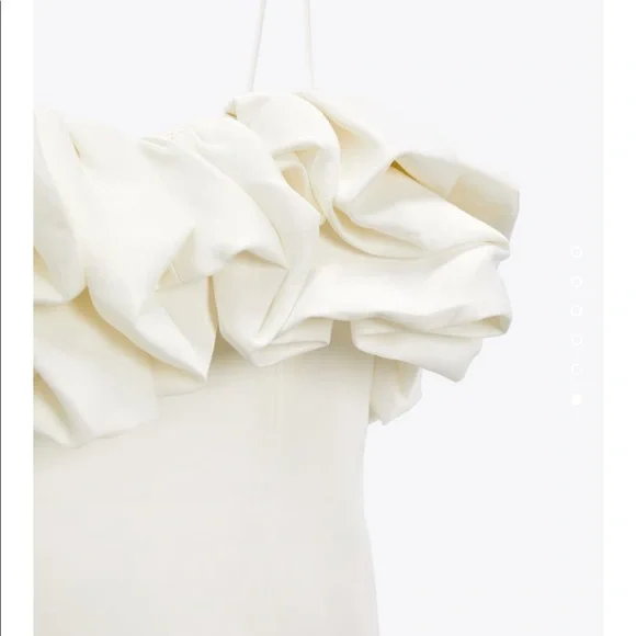 Bachelorette bridal luxurious white mini satin dress. - Picture 5 of 5